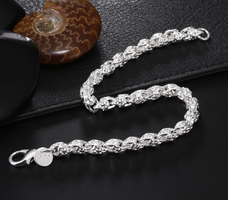 Men's Silver 925 Plated 20CM Bracelet 