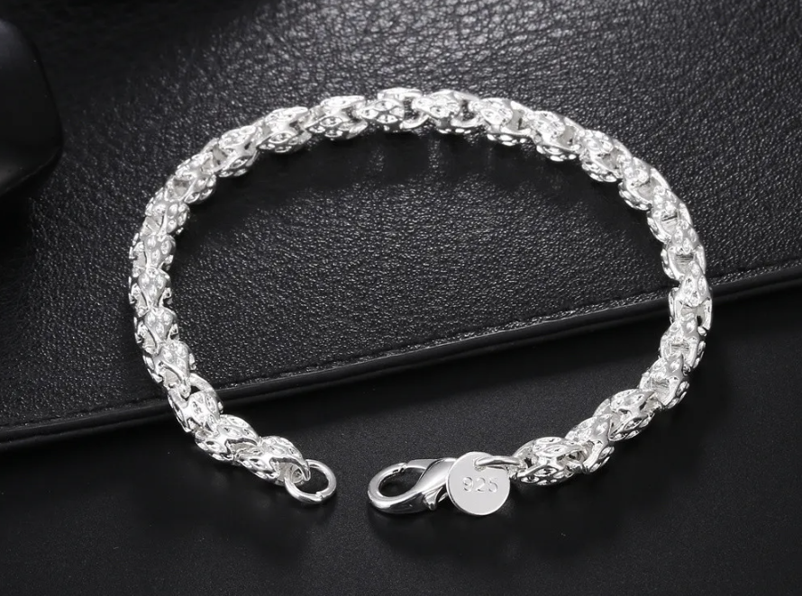 Men's Silver 925 Plated 20CM Bracelet 