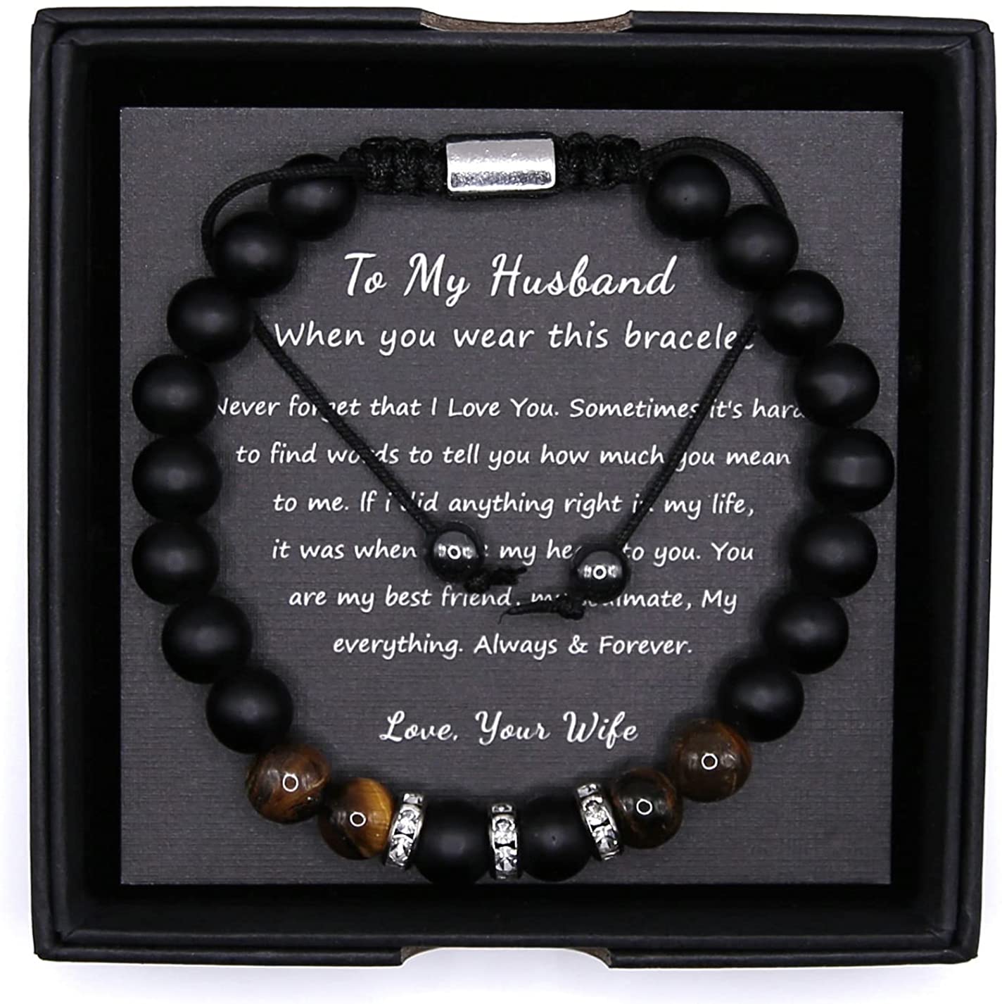 To My Husband Tiger Eye Healing Bracelet